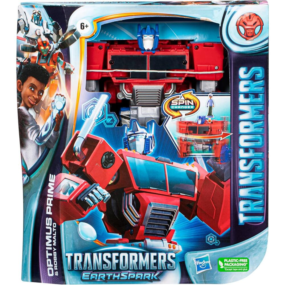 Transformers EarthSpark Spin Changer Optimus Prime and Robby Malto